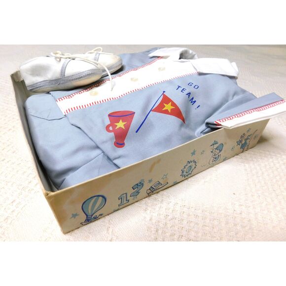 Vintage Catton Candy Boy's Sport Set Top Bottom Shoes 0-6 mo. Unused in Box Rare - Picture 2 of 12